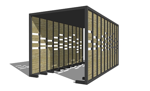 Now the outdoor landscape corridor structure 3d model