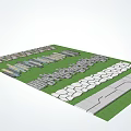 Stone Stepping Path Design In Garden Landscape With Grass And Irregular Stones