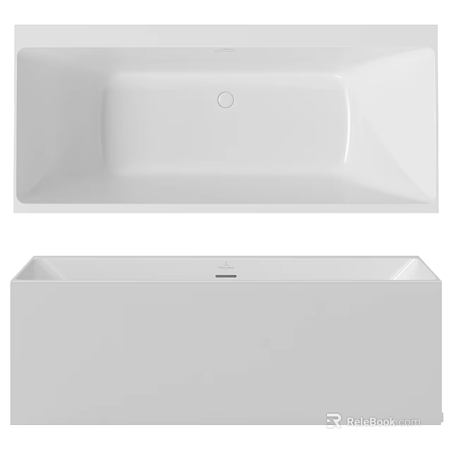 Modern White Bathtub Design With Sleek Surface And Smooth Edges For Contemporary Bathroom 3d model 
