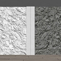 Modern wall rubble wall fused rock cement board 3d model