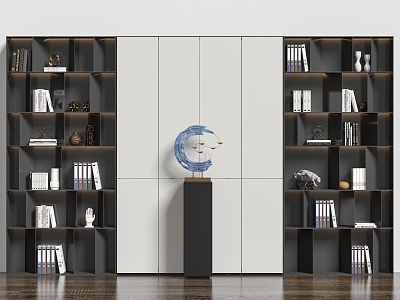 Storage shelf closet background wall model