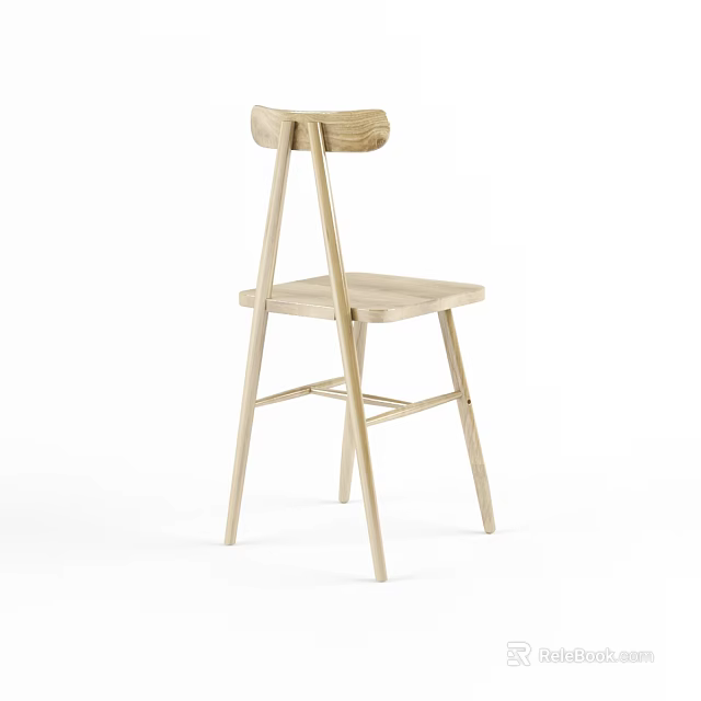 Wooden Leisure Chair With Simple Modern Design And Natural Wood Grain Features 3d model 