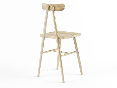 Wooden Leisure Chair With Simple Modern Design And Natural Wood Grain Features 3d model