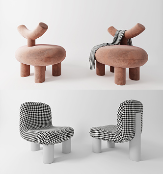 Modern children's chair single chair combination 3d model