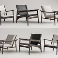 Modern Leisure Chairs With Wooden Frame Armrests And Upholstered Seats In Various Colors