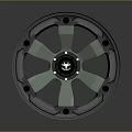 Stylish Tire With Chrome Wheel Rim Metallic Spokes And Reflection On Dark Background