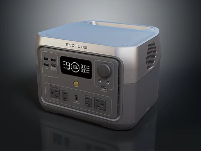 ROCKLOU Compact Portable Power Station With Digital Display And Multiple Ports 3d model