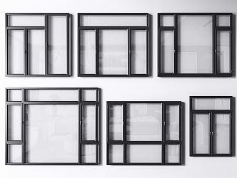 Modern casement window 3d model