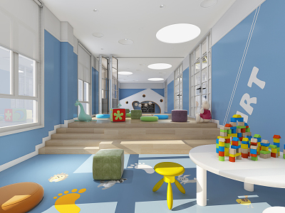 Modern Kindergarten Ladder Classroom 3d model