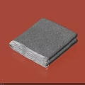 Folded Gray Towel Essential Daily Living Product on Red Background Surface