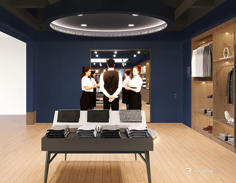 Modern High End Mens Clothing Store With Attentive Staff And Elegant Comfortable Unique Shopping Experience 3d model 