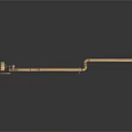 Brass Tone Metal Mechanical Component With Elongated Rod And Connected Parts
