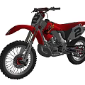 Red Off Road Motorcycle With Number 2 And Black Seat Large Tires
