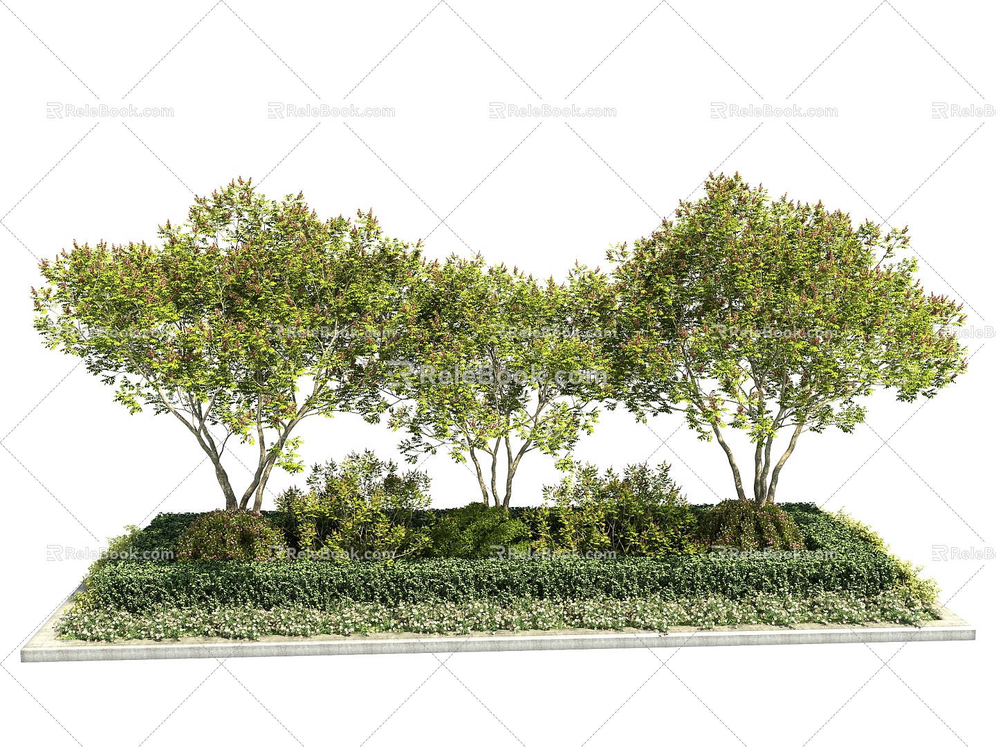 Modern Tree Plant Landscape Tree Pond 3d model