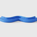 Blue Curved Public Chair With Modern Modular Design For Public Space Seating
