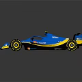 Blue Racing Car Featuring Aerodynamic Design Sporty Wheels And Rear Wing