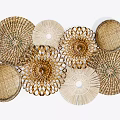 Handwoven Circular Rattan Wall Hangings Bohemian Natural Decorative Art Pieces