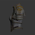 Ornate Medieval Metal Breastplate Armor With Shoulder Plates And Intricate Golden Decorations