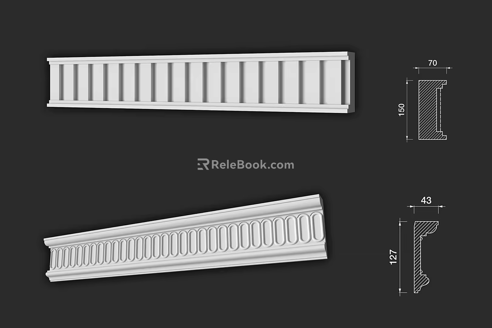 Simple European Plaster Line Simple Plaster Line Ceiling Decorative Line 3d model