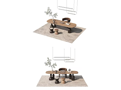 Modern Desk Chair Desk 3d model