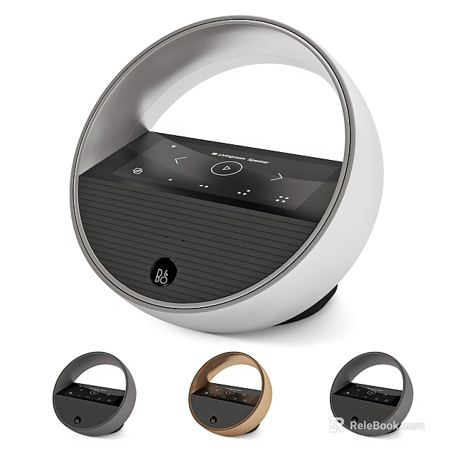 Modern Sleek Round Headphone Speaker Design With Control Panel And Multiple Colors 3d model 