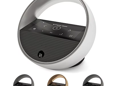 Modern Sleek Round Headphone Speaker Design With Control Panel And Multiple Colors 3d model