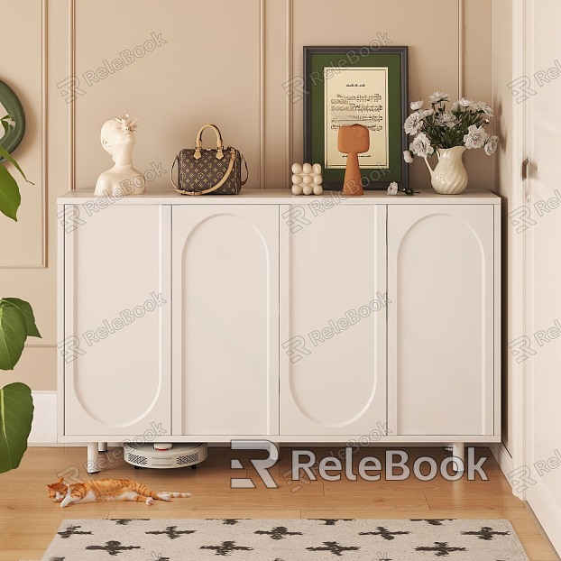 Cream style porch cabinet model