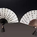 Traditional Chinese Calligraphy Fans With Bamboo Frames And Decorative Tassels For Daily Use