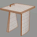 Modern Minimalist White Marble Side Table With Square Top And Geometric Legs