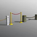 Modern Railing Rope Chain Railing 3d model