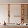 Modern Wooden Shoe Cabinet With White Doors And Open Storage Shelves In Minimalist Interior