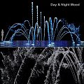 Elegant Water Fountain Architecture With Multiple Jets And Splashing Water Features