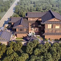 Elegant Traditional Chinese Ancient Architecture With Courtyard Sloped Roof And Decorative Elements