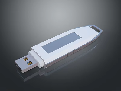 White USB Flash Drive With Sleek Design And Portable Storage For Computers 3d model