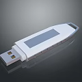 White USB Flash Drive With Sleek Design And Portable Storage For Computers 3d model