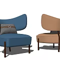 Modern Single Sofa Single Sofa Casual Chair 3d model