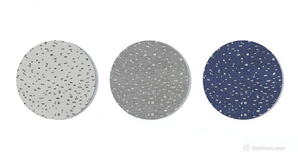 Modern Round Rugs with Speckled Patterns in Various Colors for Home Decor 3d model 