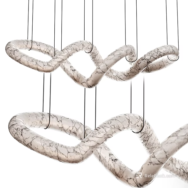 Modern Marble Pattern Pendant Light With Intertwined Loop Design For Interior Decor 3d model