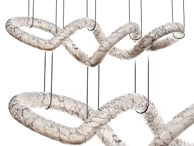 Modern Marble Pattern Pendant Light With Intertwined Loop Design For Interior Decor 3d model