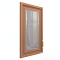 Modern casement window wood grain window glass window 3d model