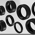 Different Types of Vehicle Tires Featuring Various Tread Patterns And Sizes