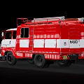 Classic Red HAASCI Fire Truck with Ladder on Top and Functional Design