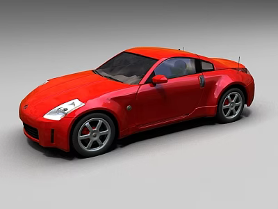 Red Sports Car With Two Door Coupe Design And Sleek Exterior Look 3d model
