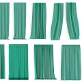 Green Decorative Ceiling Drapery Hanging In Various Styles For Interior Design 3d model