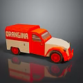 Orangina Brand Red And White Vintage Truck Model With Logo On Body