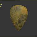 Wooden Stone Teardrop Shaped Decorative Piece With Natural Yellow Gray Orange Texture