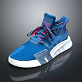 Blue Sneakers With Colorful Laces Mesh Material White Sole Stylish Design