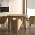 Modern children's table and chair combination 3d model