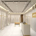 Modern Clothing Store Interior With Marble Walls Golden Decor And Mannequins