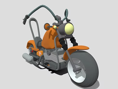 Modern cartoon motorcycle 3d model